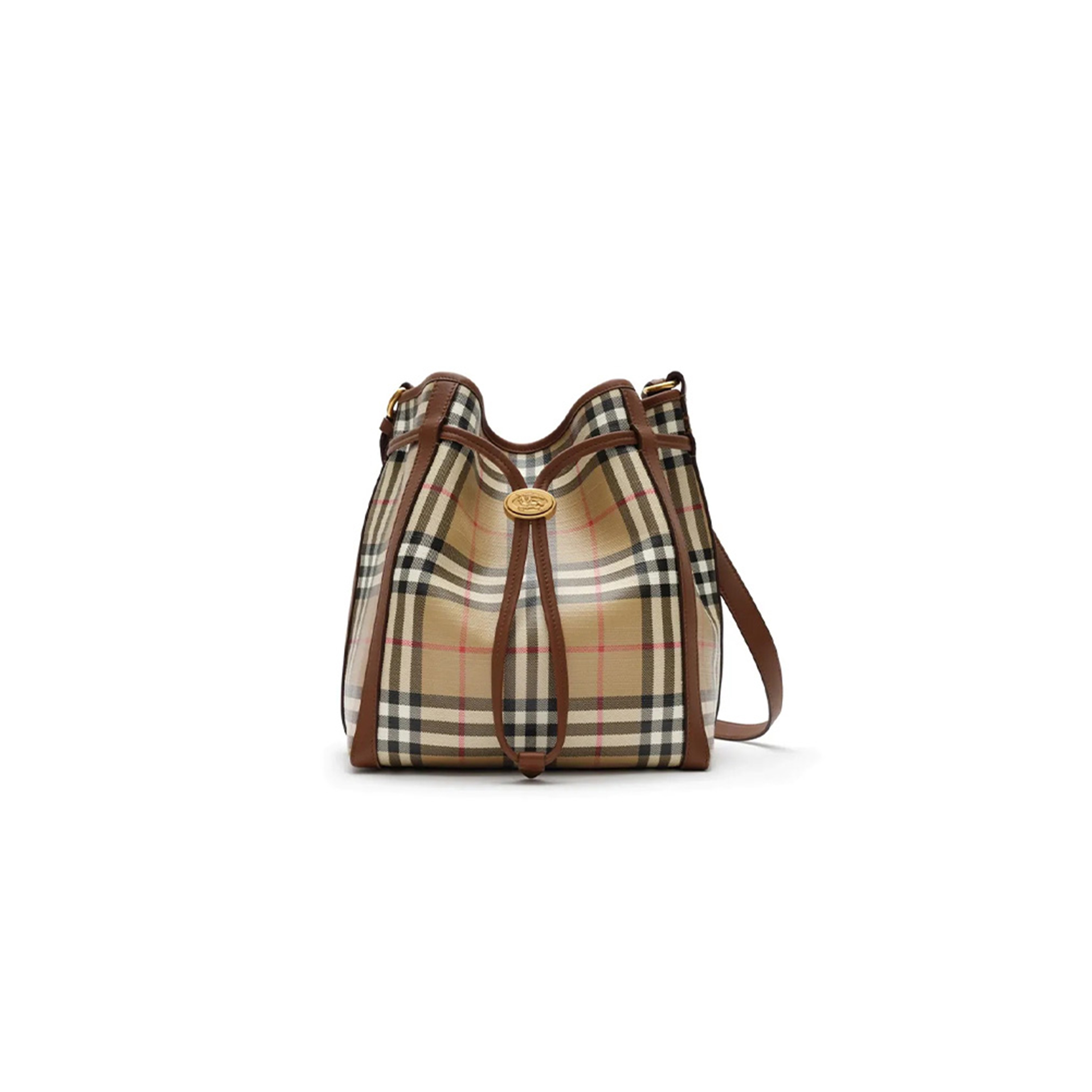 BURBERRY SMALL CHECK BUCKET BAG 81289561 (25*22*15cm)